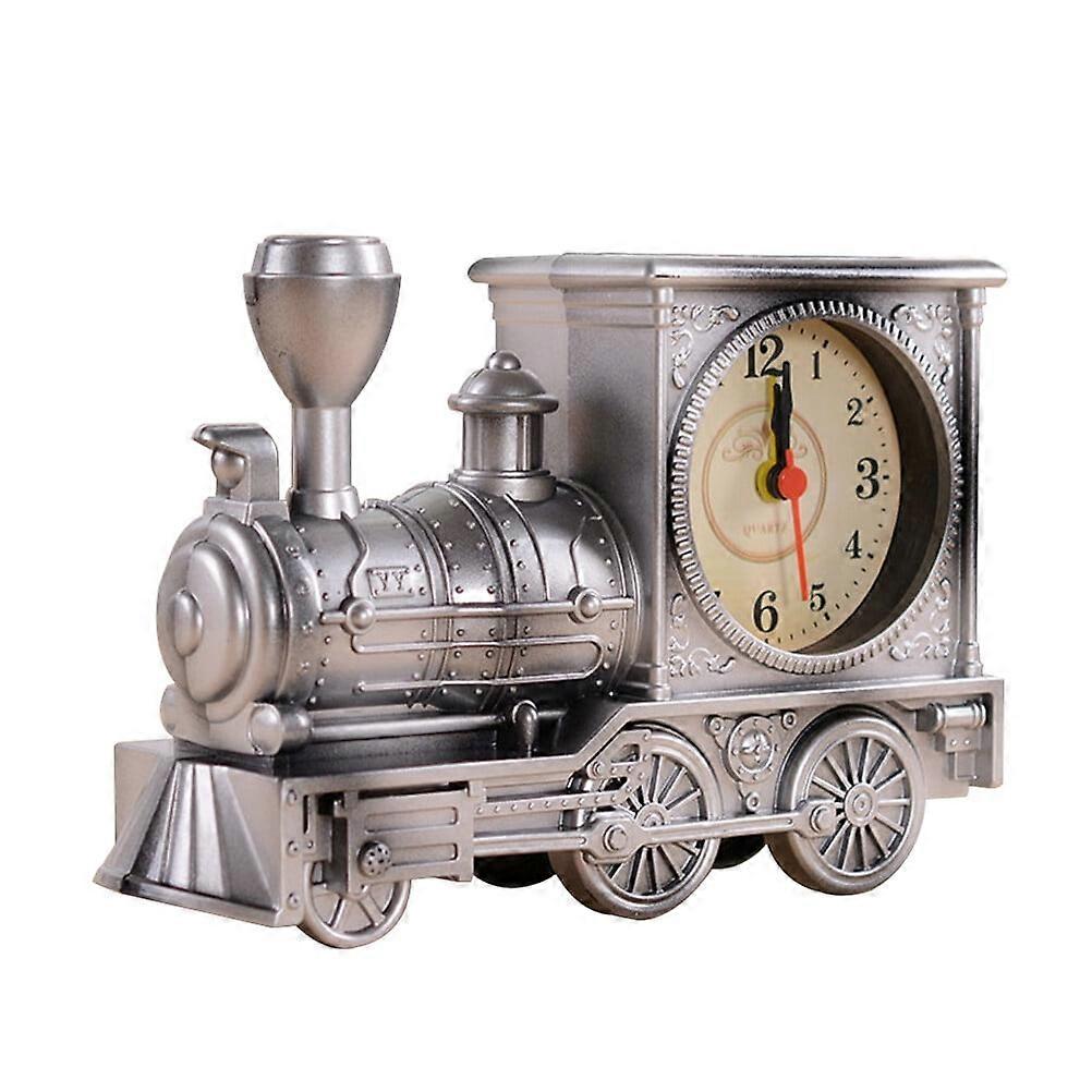 Vintage Train Alarm Clock Statue for Room Decor
