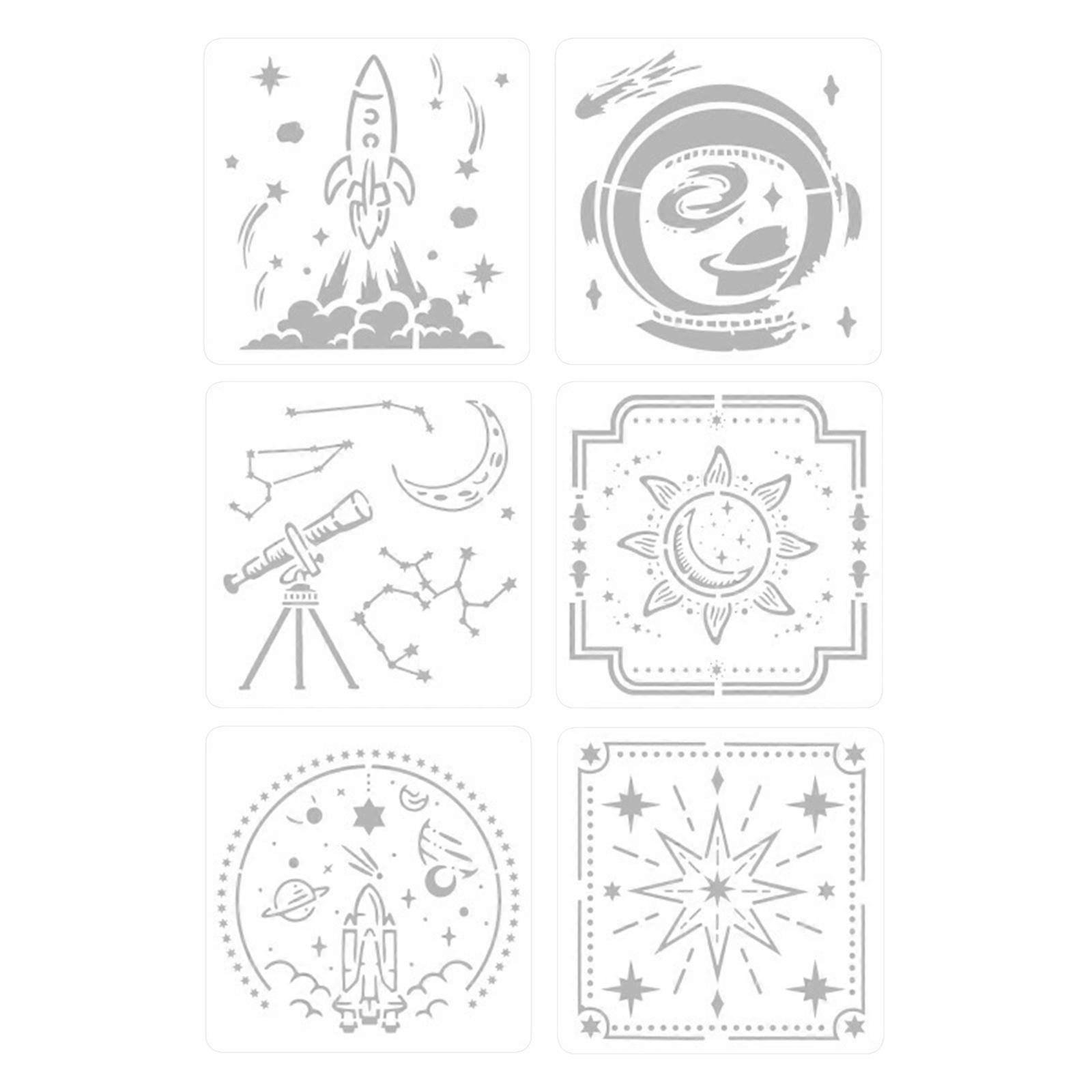 6 Pcs Starlight Flow Stencils Drawing Templates For Classroom Activities And Crafting Art and Craft Stencils Multicolor