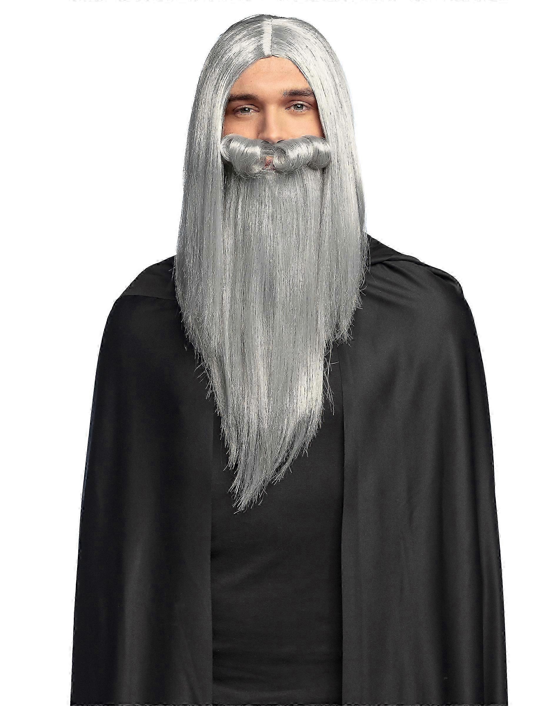 Adult Gray Wizard Wizard Wig and Beard