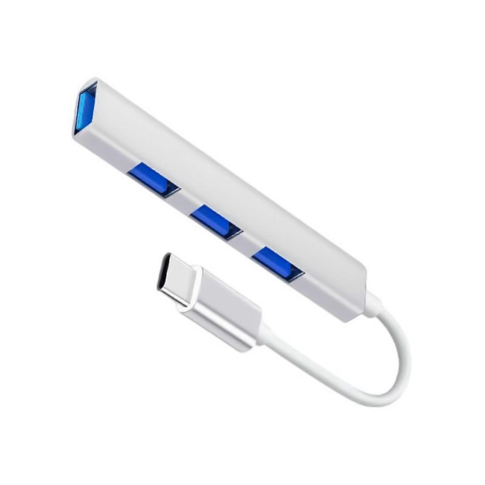Aluminum USB Splitter 4 in 1 USB C Splitter USB C to 3xUSB2.0+1xUSB3.0 Splitter Adapter USB Extender Docking Station for PC Keyboards  Silver
