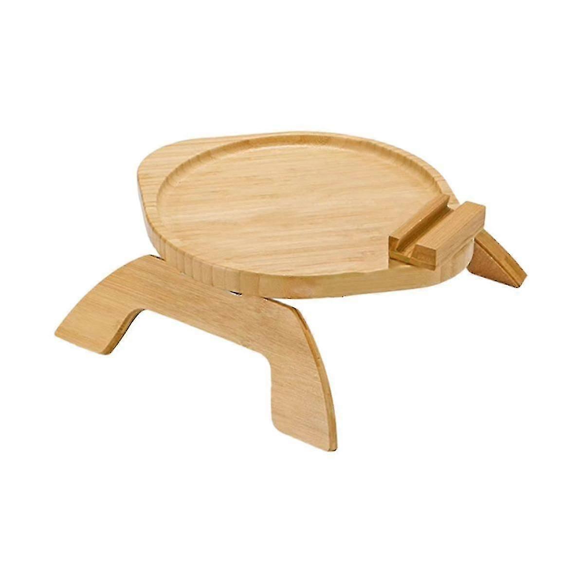 Bamboo Sofa Arm Tray Table With Swivel Mobile Stand Stable Sofa Arm Tray Clip On Sofa Tray Table Fo