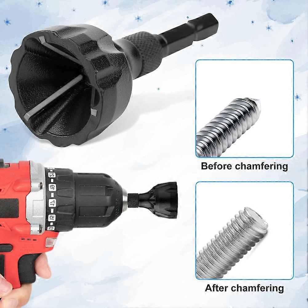 2pcs Deburring External Chamfer Tool, 1/4 Inch Hex Shank Deburring Tool Rotary Remove Burr Chamfering Drill Bit