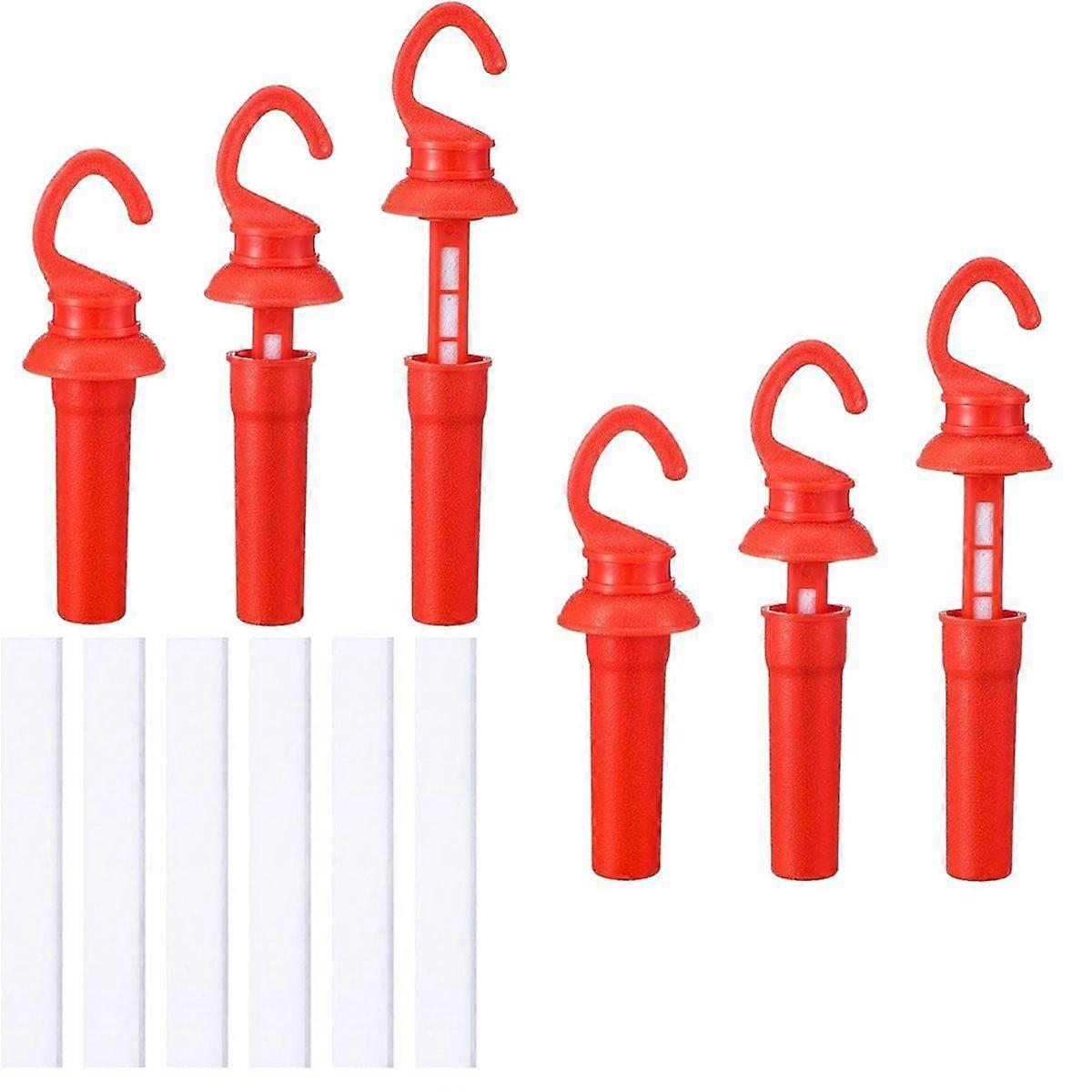 6 Pcs Leak Proof Drop Wick with Replacement Felts Air Tight Scent Dispenser with Rain Protection Red