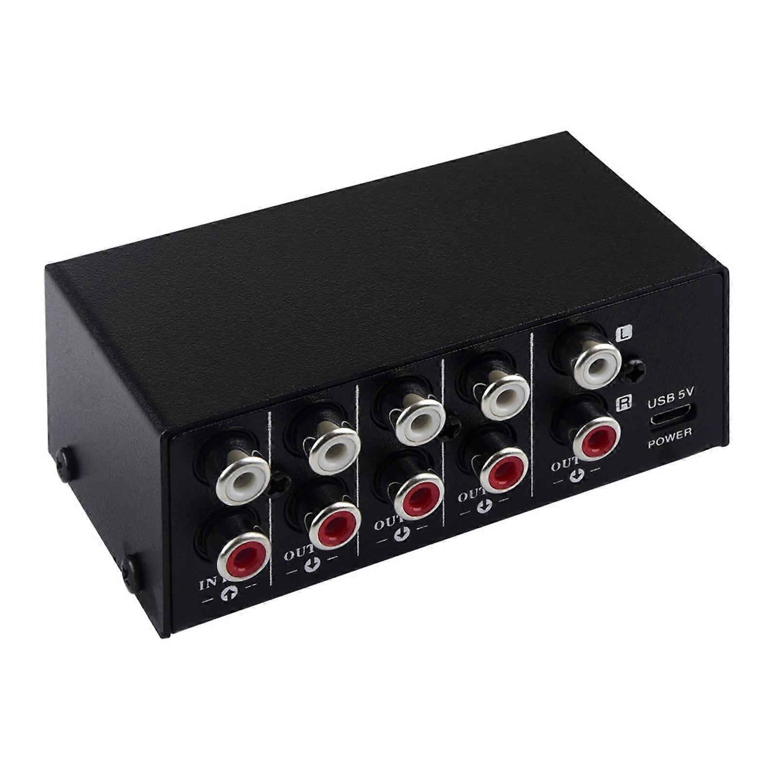 Convenient Sound Source Signal Selection Splitters 1 Input 4 Output Sound Signal Switcher Box Black Multicolor