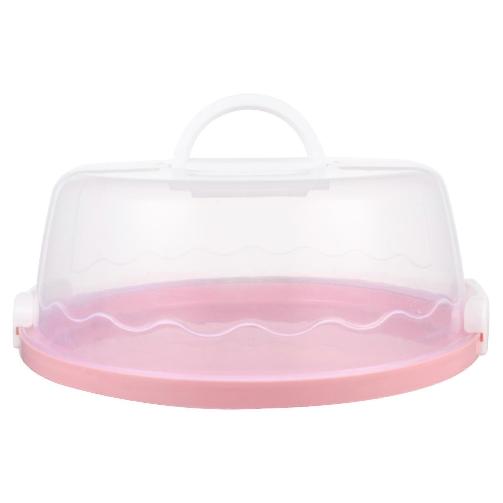 Cake Box Handheld Cake Carrier for Portable Use 1Pcs Pink Plastic Box