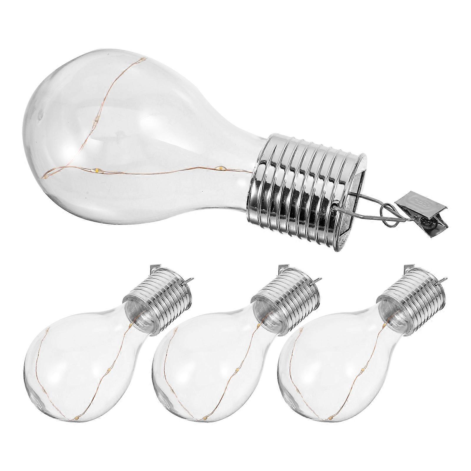 Copper Wire Light Bulb for Lighting 4Pcs Solar Powered Hanging Lamp