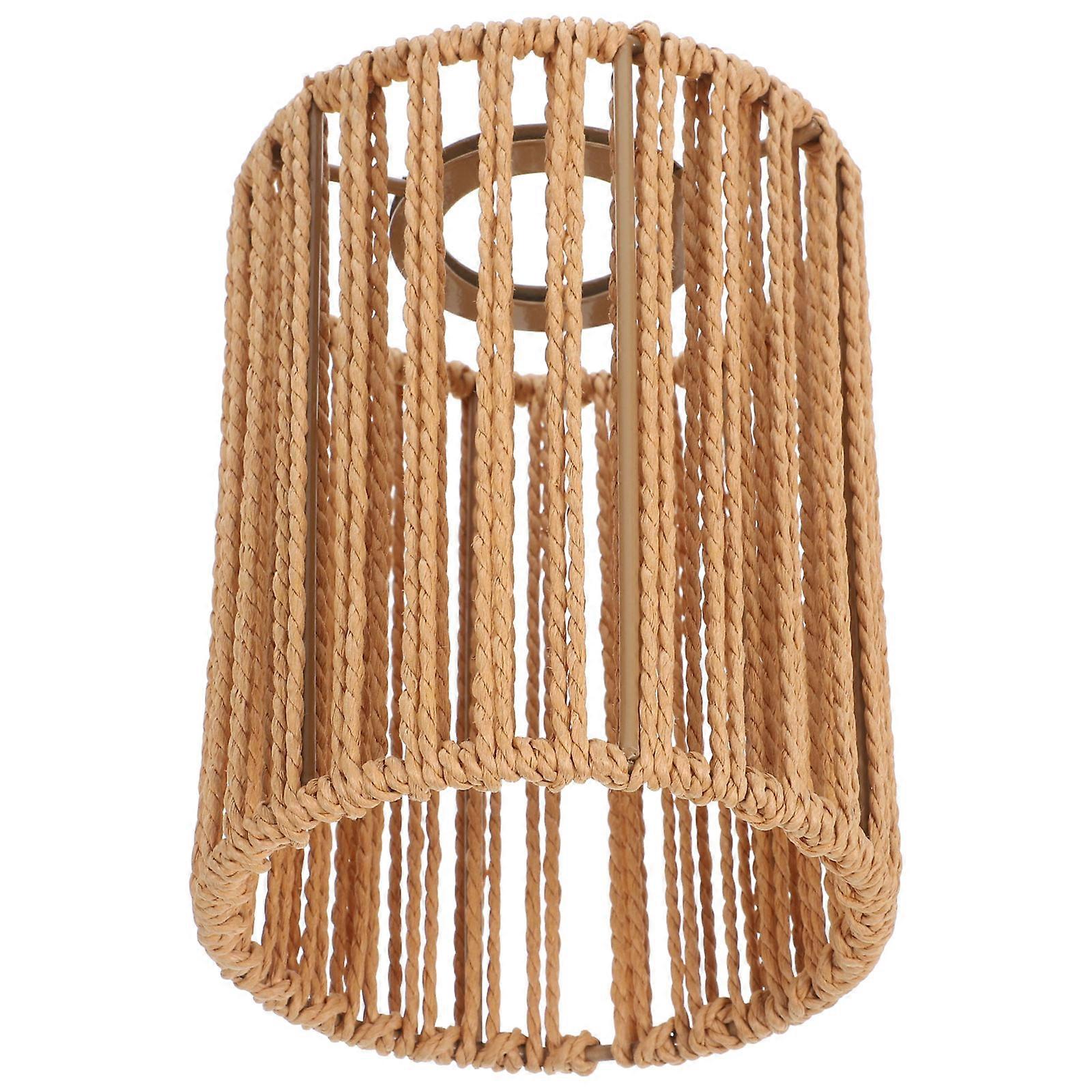 Khaki Paper Rope Lampshade for Pendant Lamp Rustic Ceiling Lamp Cover