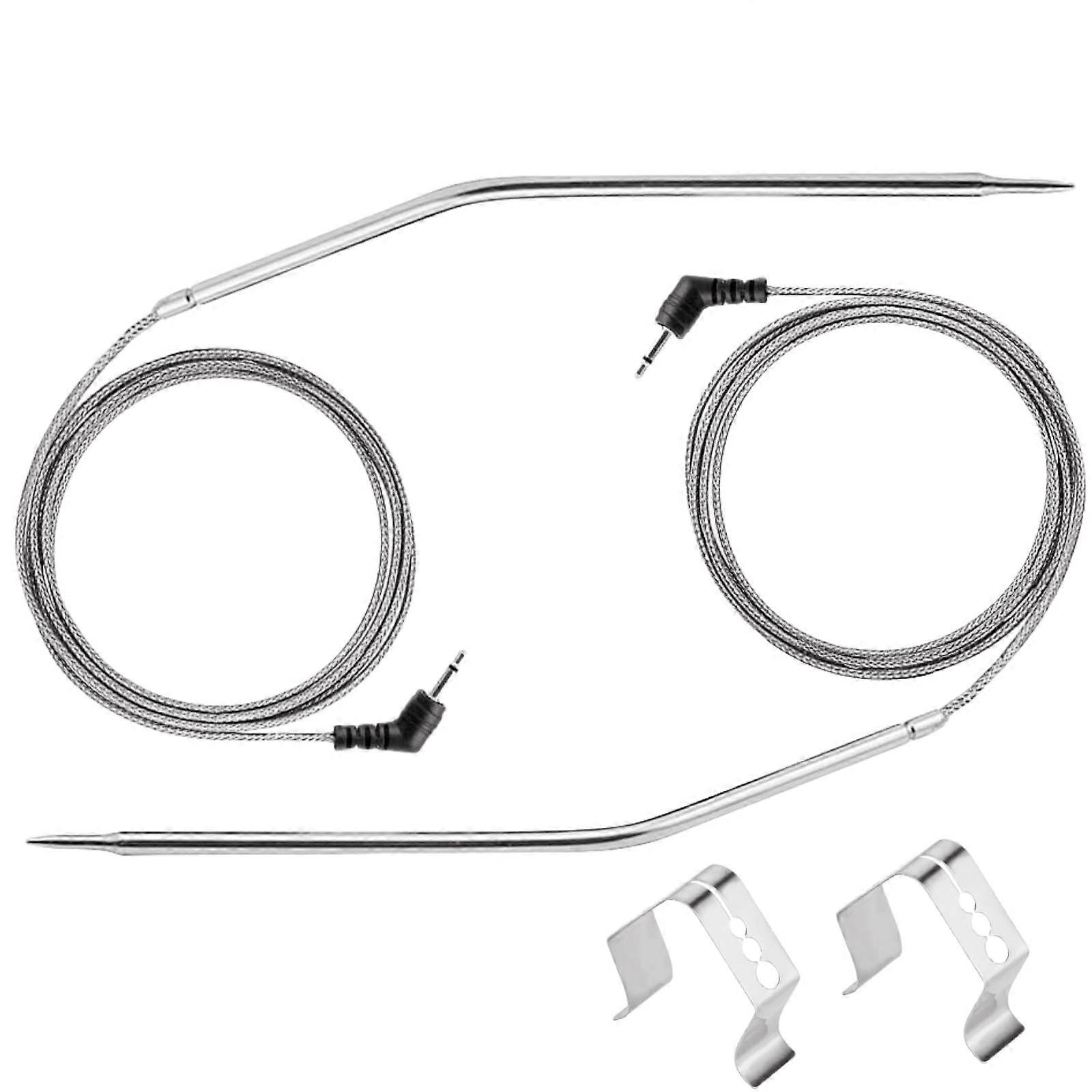2 Pack Meat Thermometer Probe Replacement, Stainless Steel Compatible with Thermopro TP Series