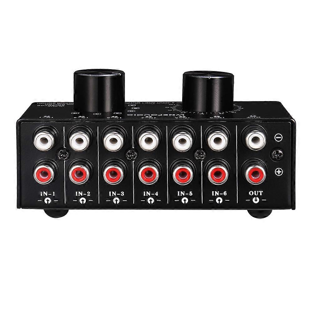 6 Input 1 RCA Audio Signal Selector Switch with Volume Adjustment