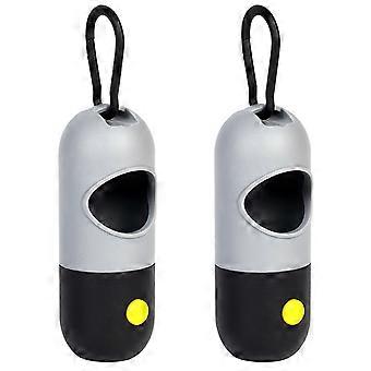 LED-oplyst hundesækdispenser til sikre natteture med hunden, der sikrer kæledyrssikkerhed og nem pose i lyserød