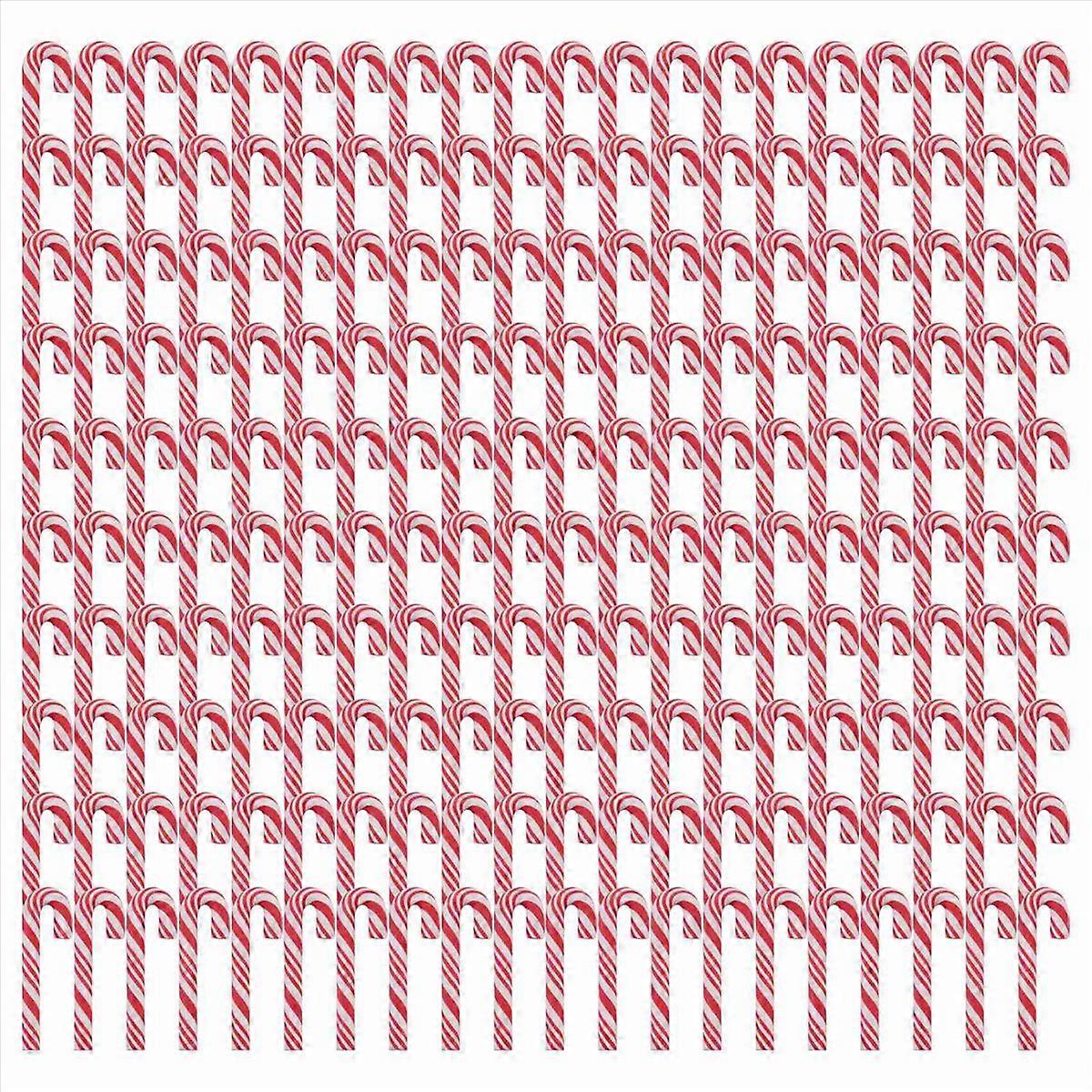 120Pcs Red and White Handmade Christmas Candy Cane Miniature
