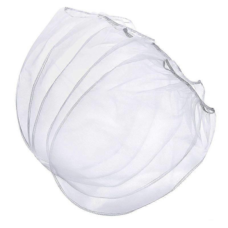 White Regular Fine Mesh/Elastic Top Bag Strainers 15Pcs