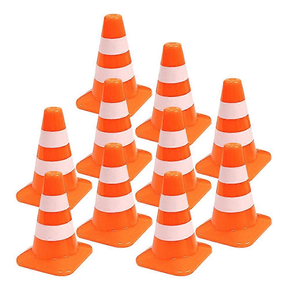 10pcs Mini Traffic Cones Models Sand Table Traffic Cones Models Small Parking Cone Toys
