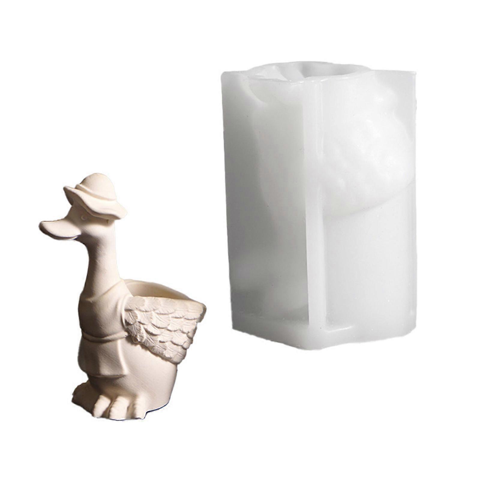 Duck Design Silicone Craft Mold for Creating Unique Flowerpots Small Planter Jewelry Storage Easy Releasing Feature Multicolor