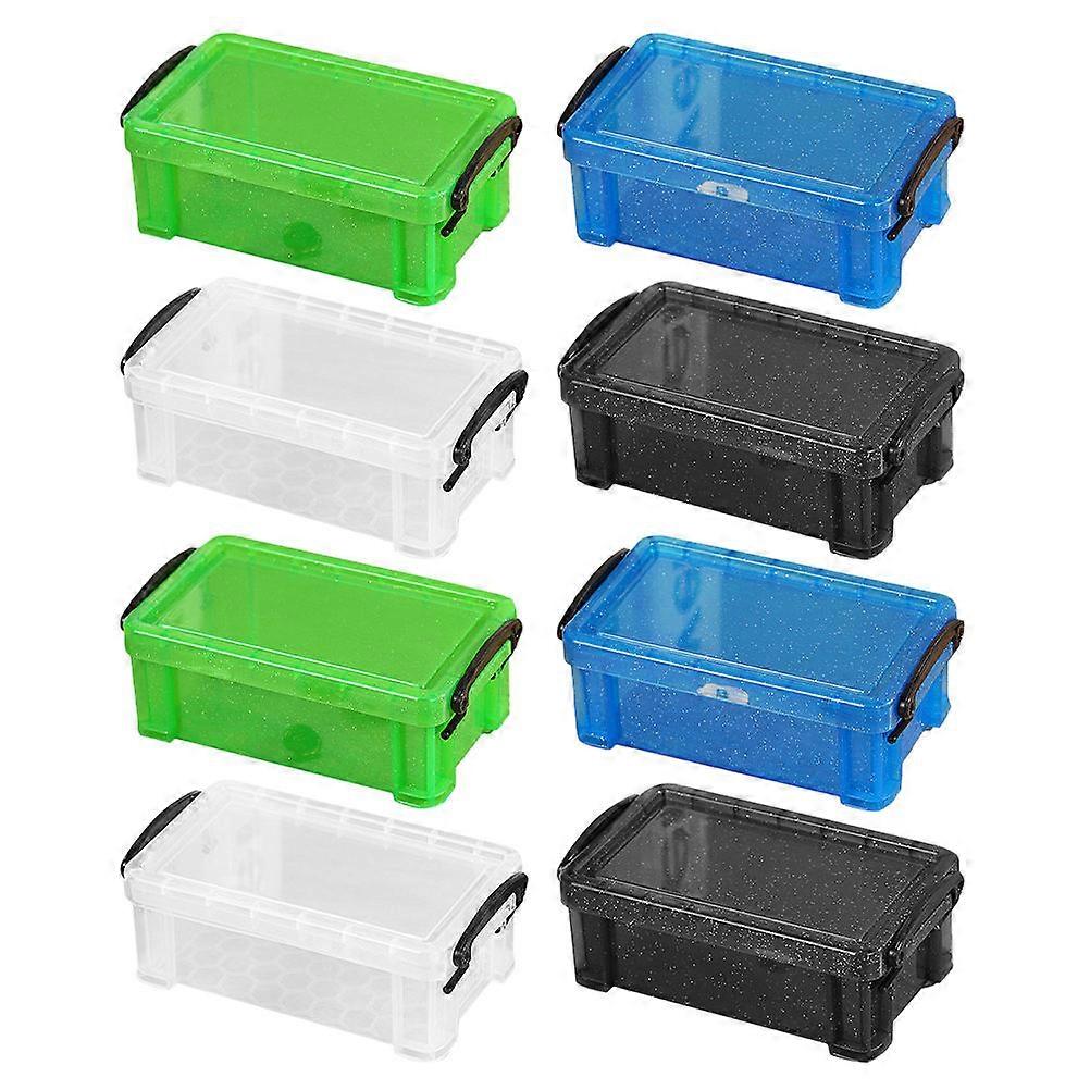 Small Jewelry Container for Storage 8Pcs Plastic Boxes Assorted Color