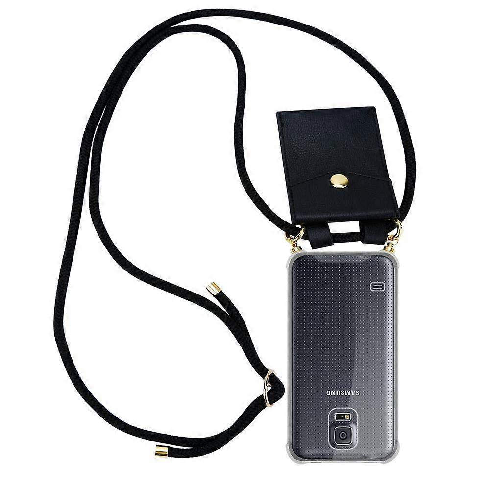 Mobile Phone Chain for Samsung Galaxy S5 / S5 NEO Silicone Protective Case - Cord with Golden Elements