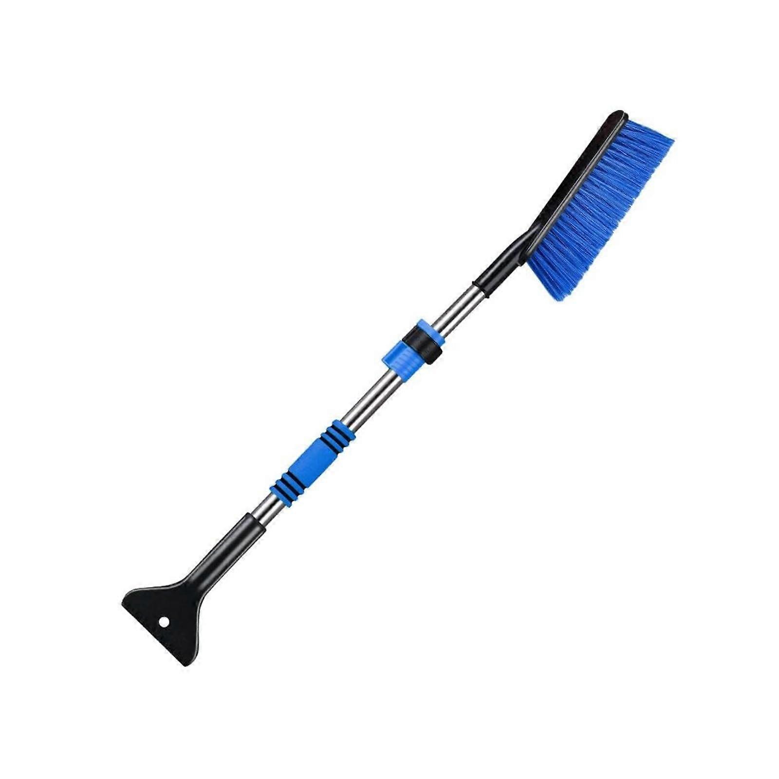 3in1 Extendable Car Snow Shovel and Snow Brush with Ice Scraper, Detachable Telescoping Handle, Blue