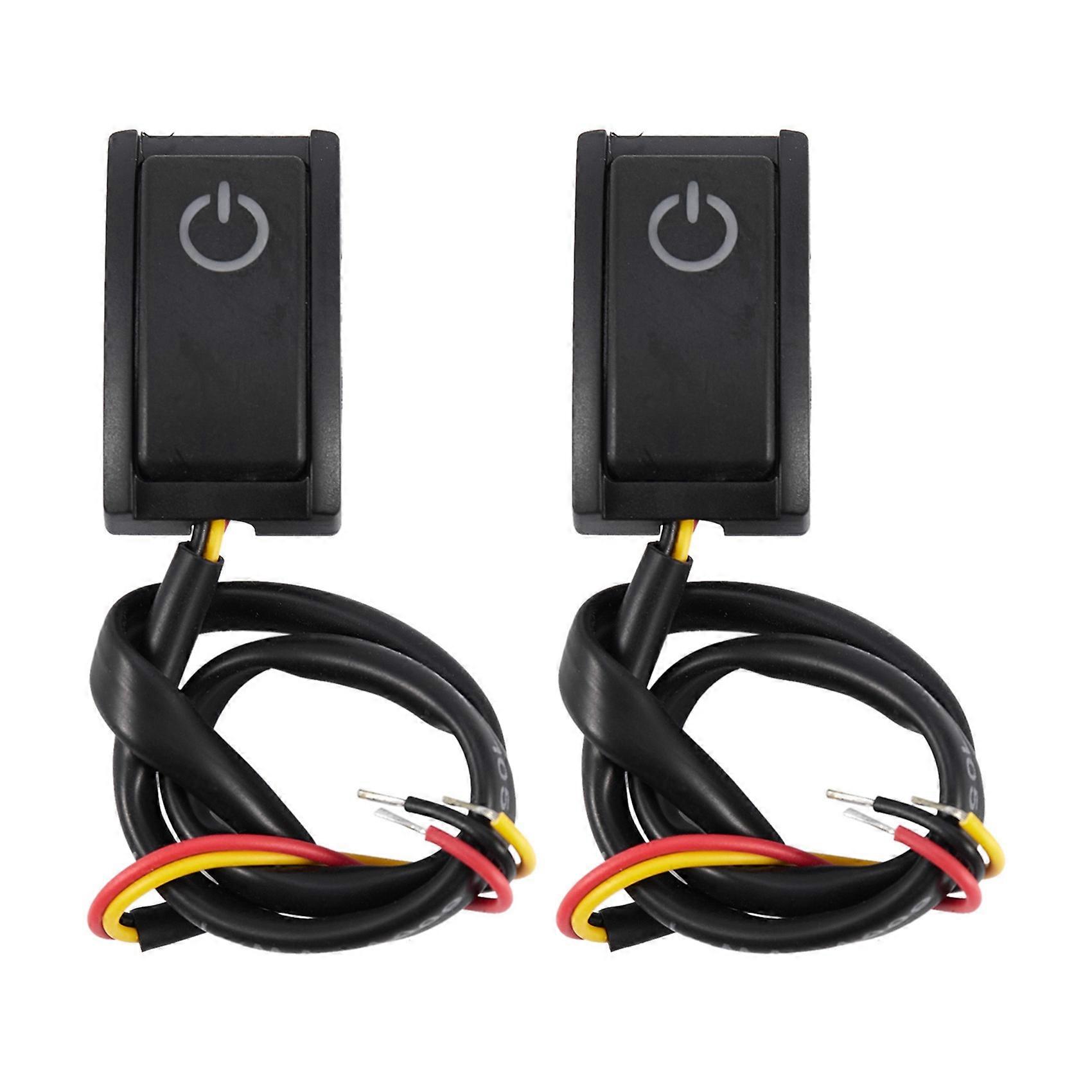 2X Jtron Car Button Switch Diy Switch Paste Type Off/On Switch For Car Reading Lamp/Turn Lights Small Light Dc 12V/200Ma