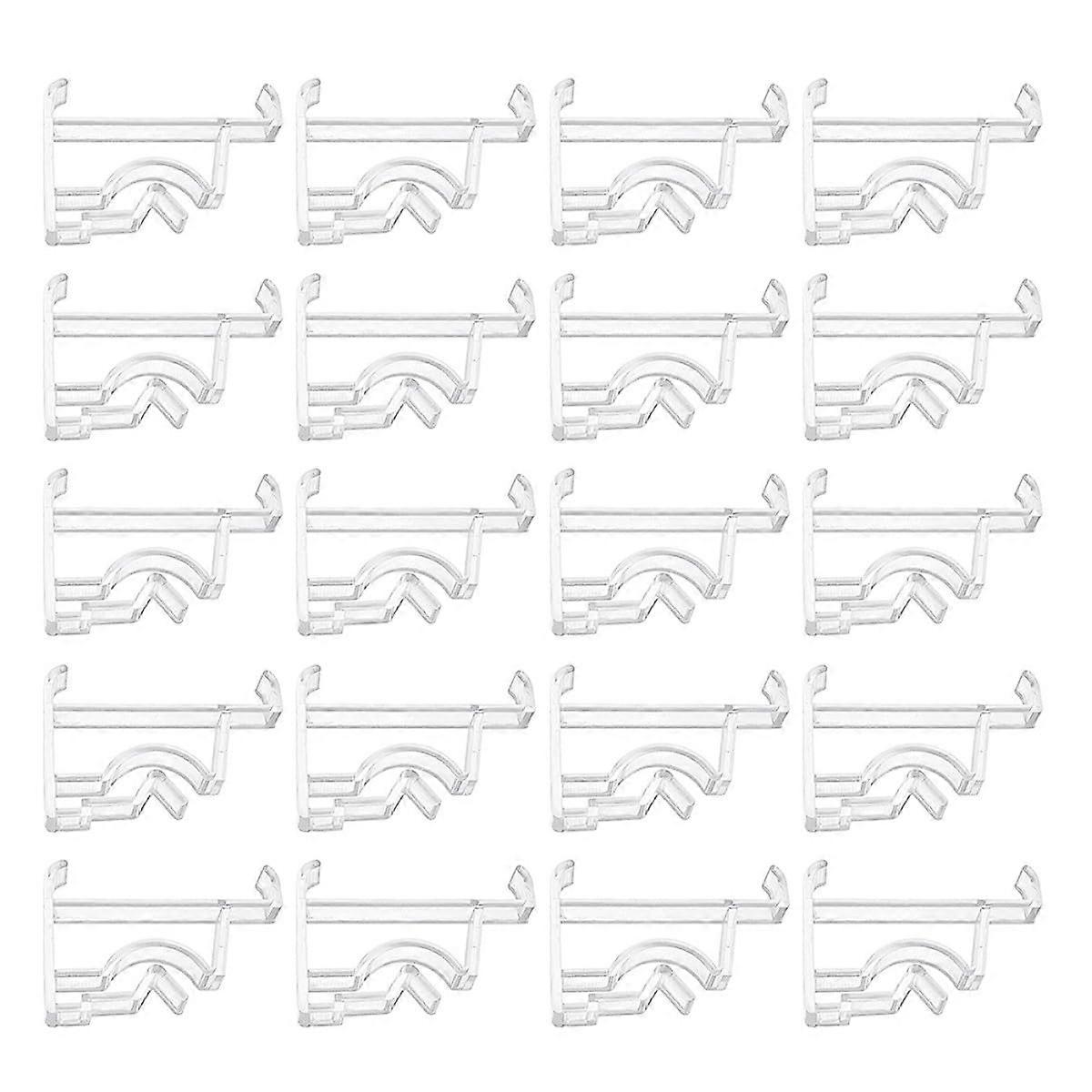 Valance Clips Set 20 Pcs Clear Plastic for Horizontal Window Blinds Quick Snap Secure Attachment