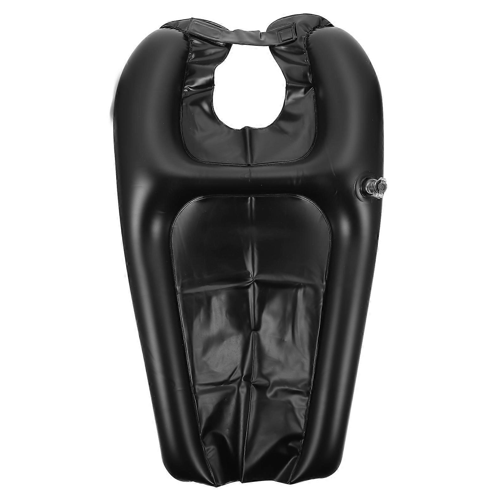 Inflatable Shampoo Cushion Portable Black for Home Use 2Pcs Set