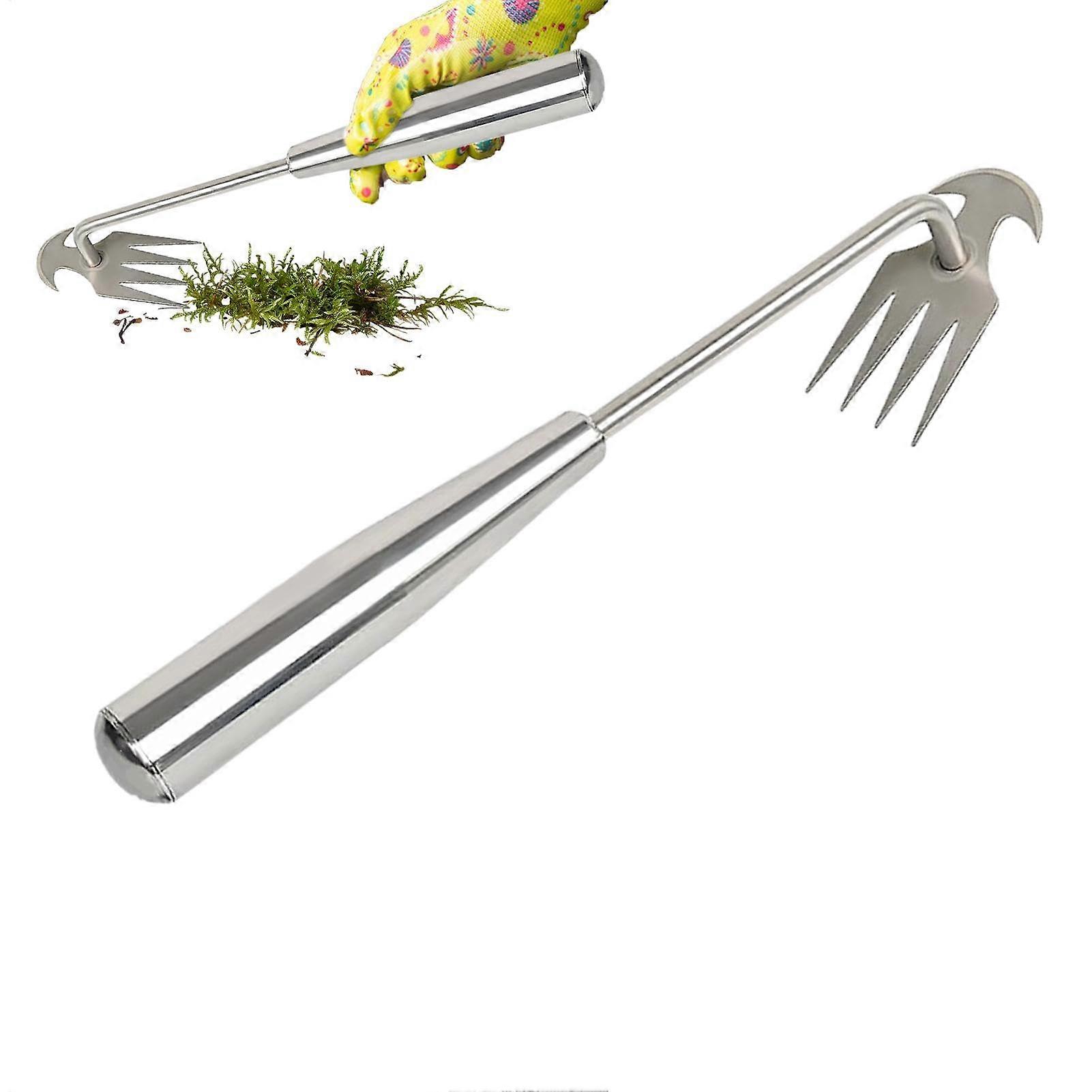 Weed Puller Stainless Steel Weeding Tool with Detachable Handle for Efficient Garden Cleanup 30cm