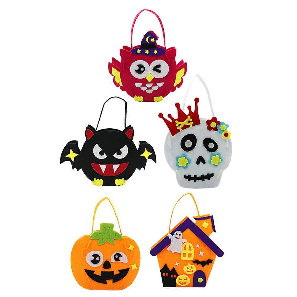 Halloween Candy Bag For Children In Assorted Color Featuring Bat Shape 5Pcs