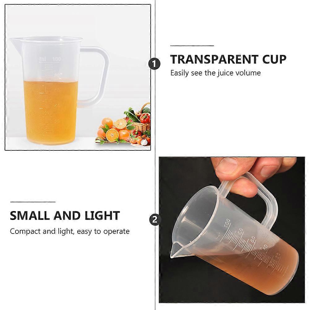 Plastic Measuring Container with Scale Portable Handle Home Use Cylindrical 8.7*5.5cm 3Set