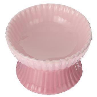 Erhöhter Hunde-Futternapf aus Keramik, auch für Katzen geeignet, rosa