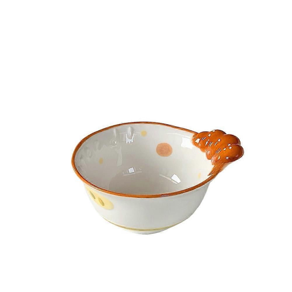 Ceramic Dinnerware Set with Bread Pattern Plates and Rice Bowl, Embossed Underglaze, 5in Bowl