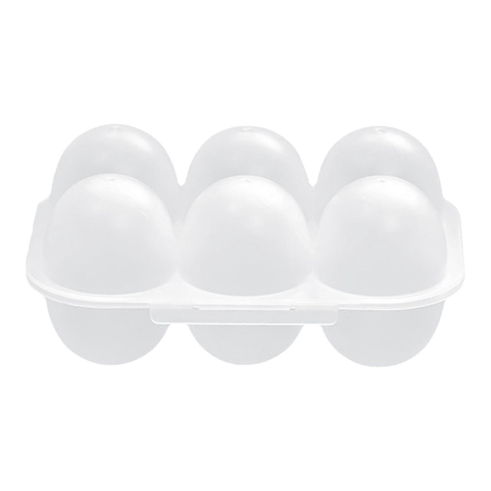 6 Grid Transparent Egg Storage Container with Lid, Clear Plastic Egg Holder for Fridge Camping