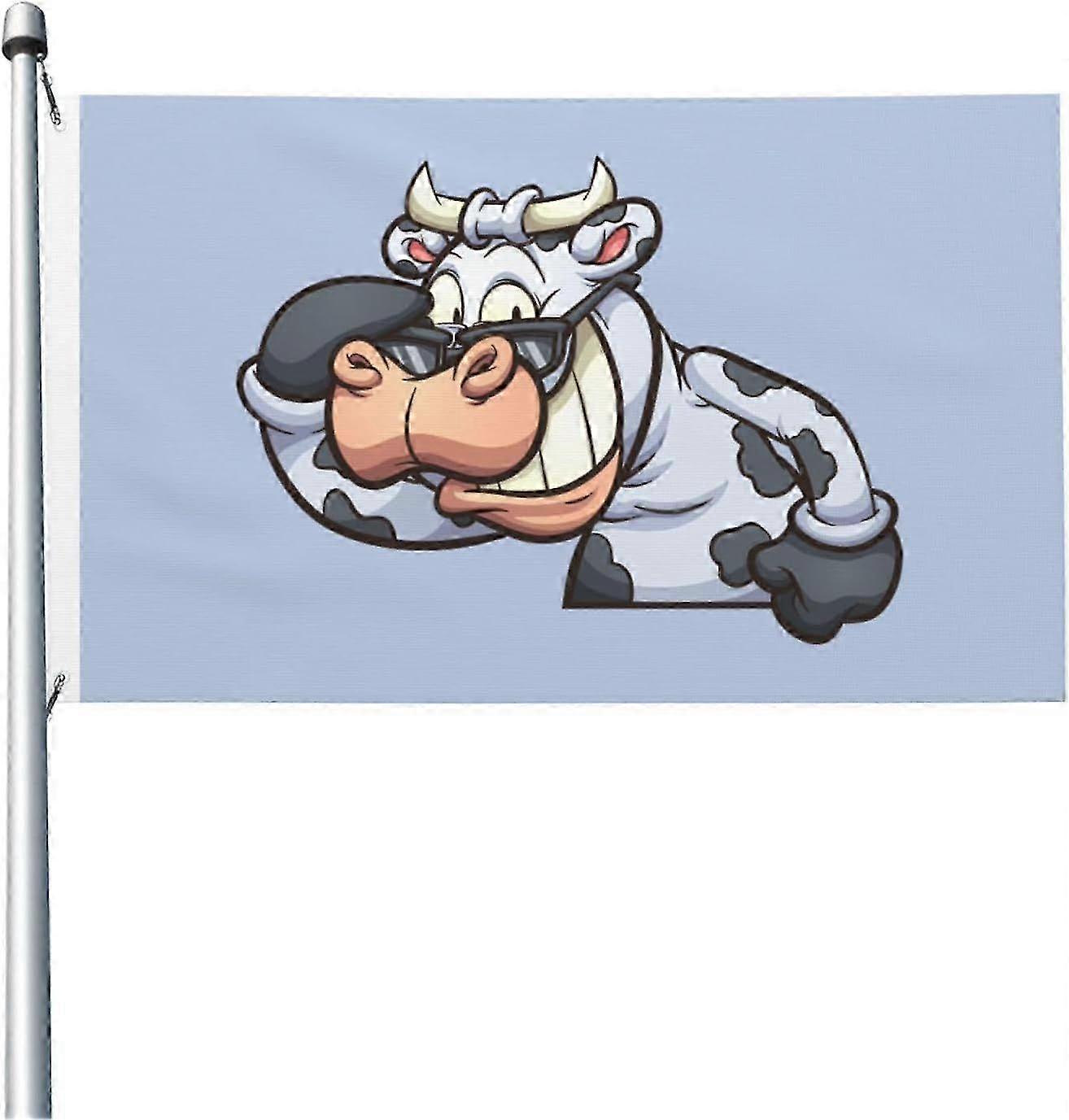A Cow Wearing Sunglasses Flag Qi 1879