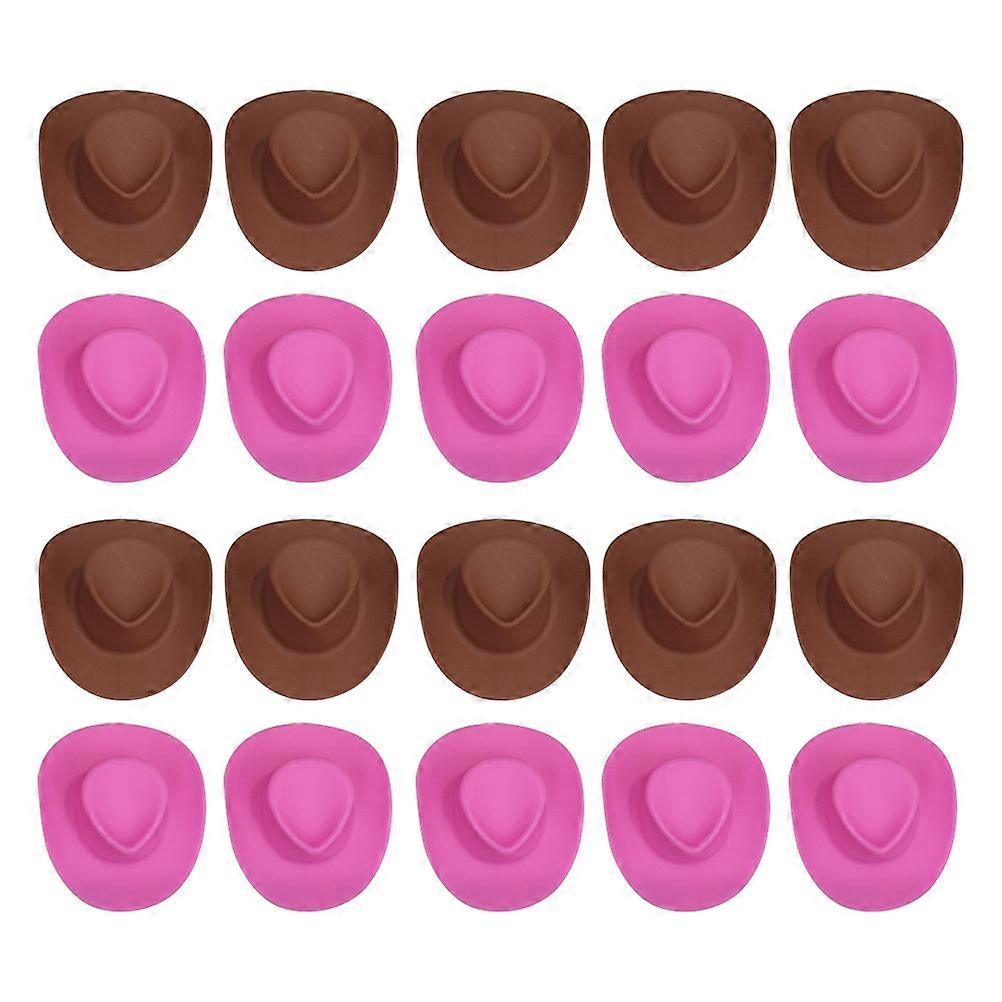 Mini Hat Plastic Cowboy Doll Accessory for DIY Using 20Pcs