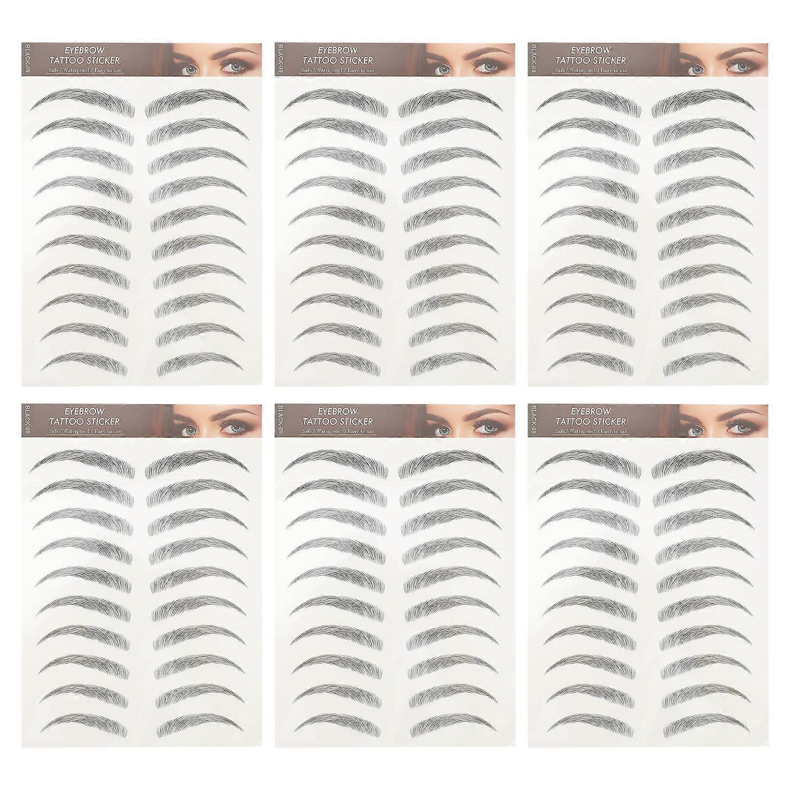 Natural Eyebrow Stickers Black for Use 24Pcs Set