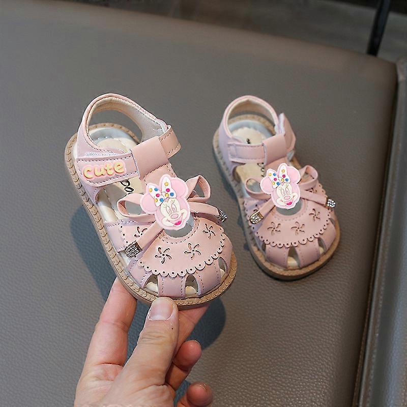 Disney children minnie Baby Cute Toddler Shoes Girls Sandals Cartoon Slippers Mickey Mouse Summer Beach Shoes