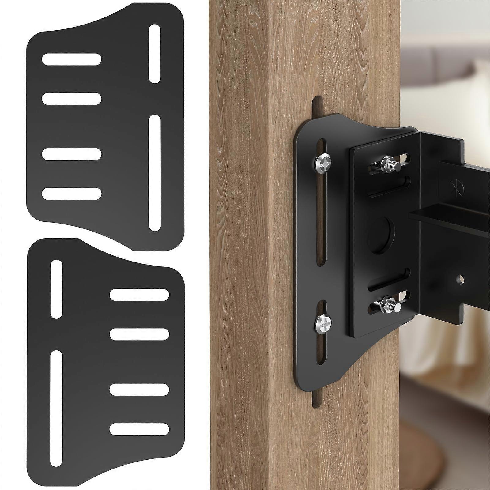 2PCS Heavy Duty Bed Frame Brackets Adjustable Headboard Adapter Plates RustResistant Steel