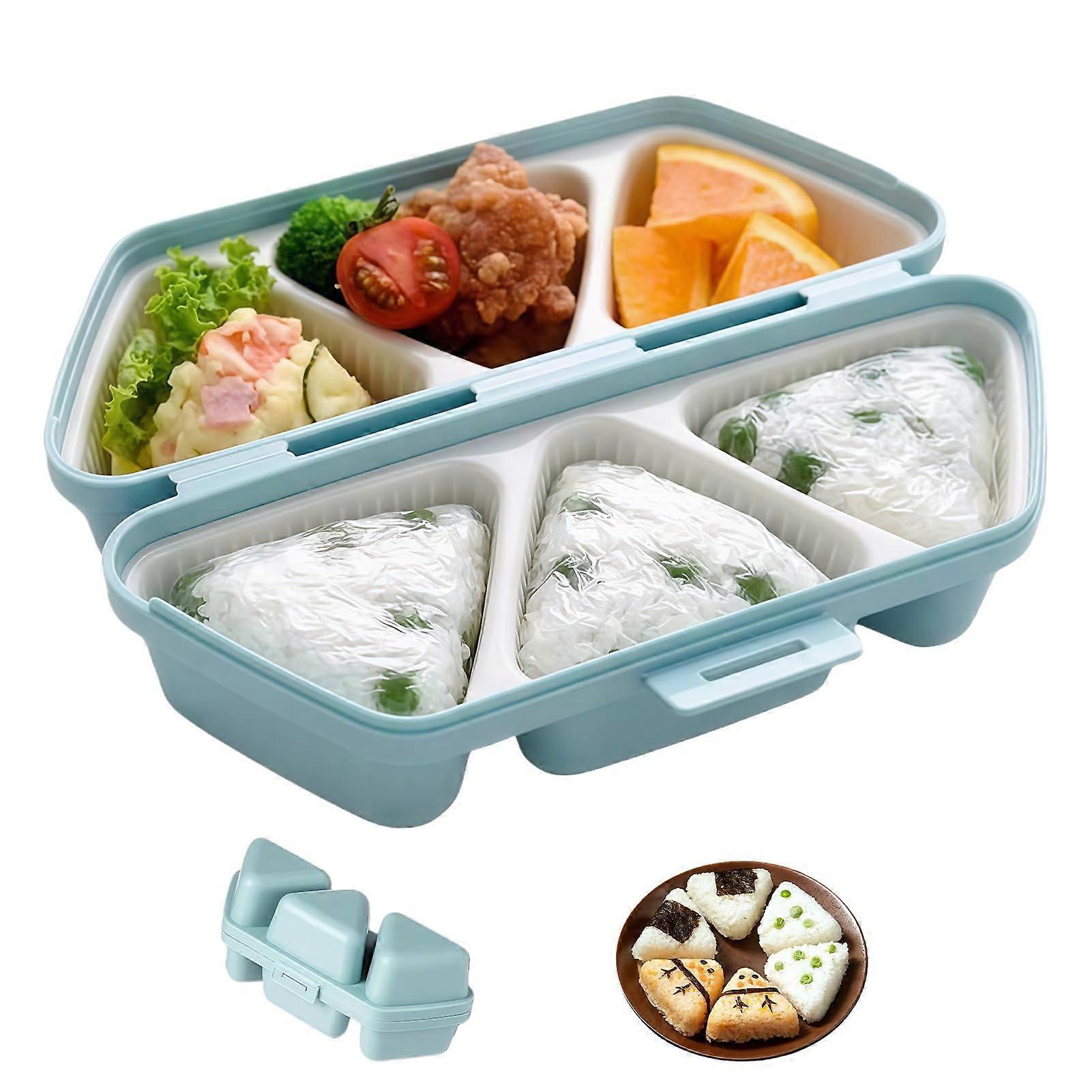6in1 Onigiri Mold Set, NonStick Triangular Rice Ball Maker with Easy PopUp Release, Dishwasher Safe