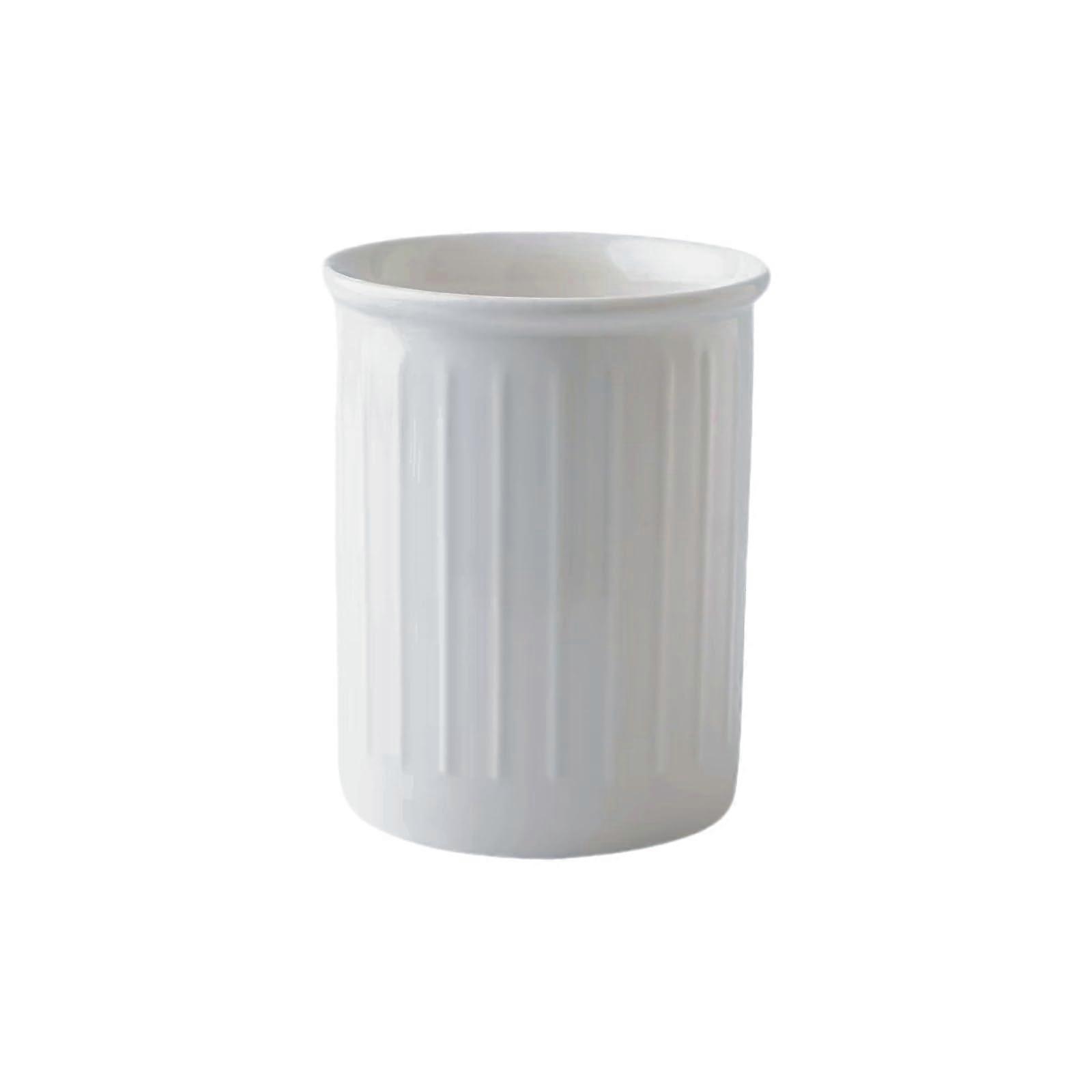 White Ceramic Utensil Holder for Kitchen Counter, Large Capacity Multipurpose Storage Jar