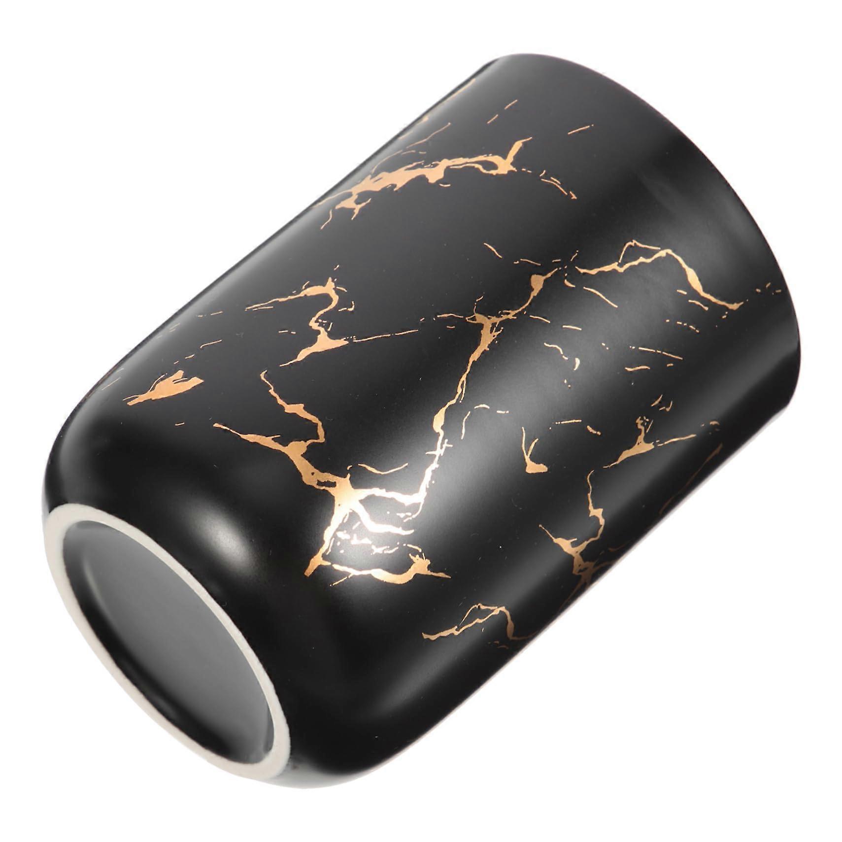Ceramic Toothbrush Holder Marble Pattern Rinse Cup for Modern Bathroom Multipurpose Storage