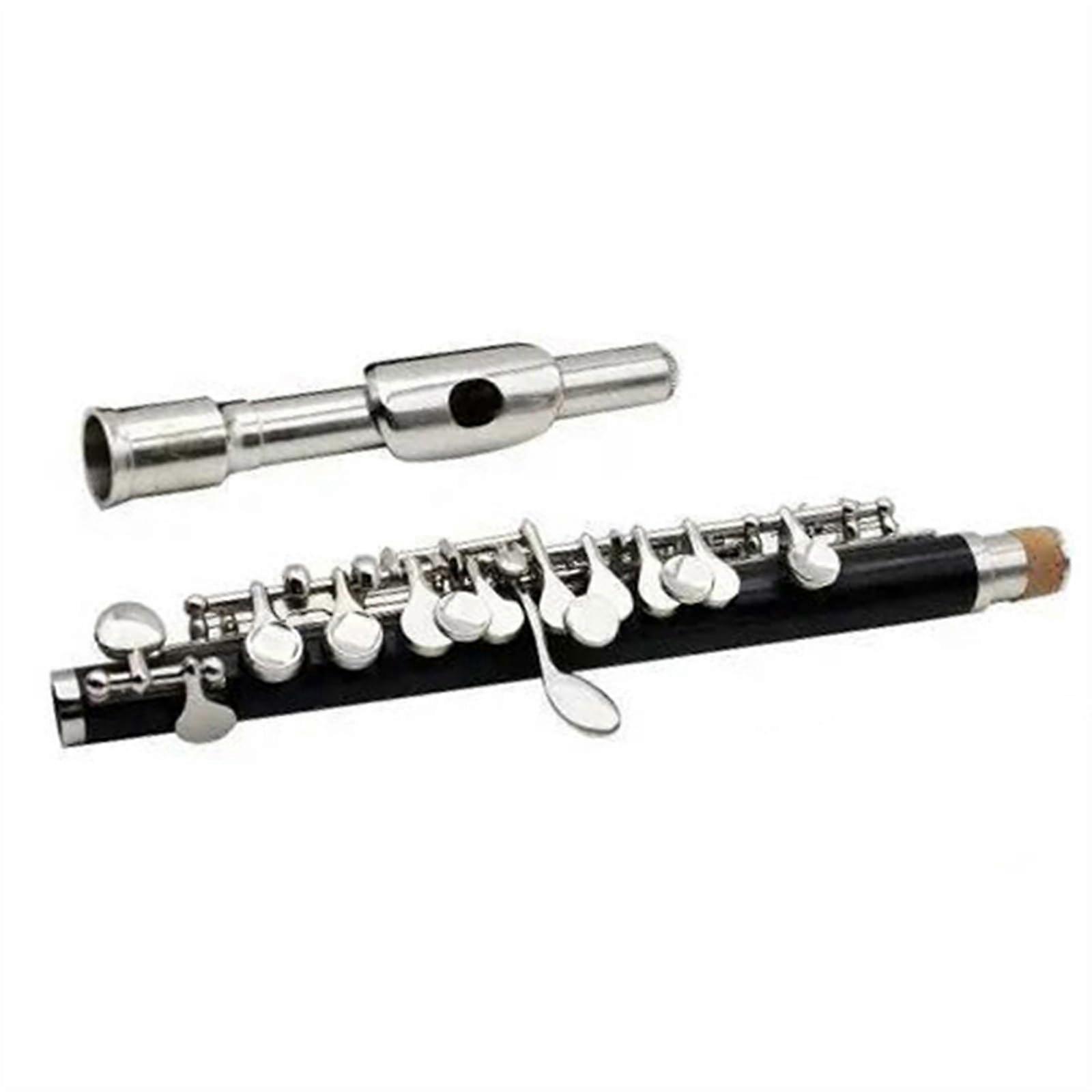 Silver Plated C Key Piccolo Flute Half Size with Case for Beginners and Professionals, Clear Tone