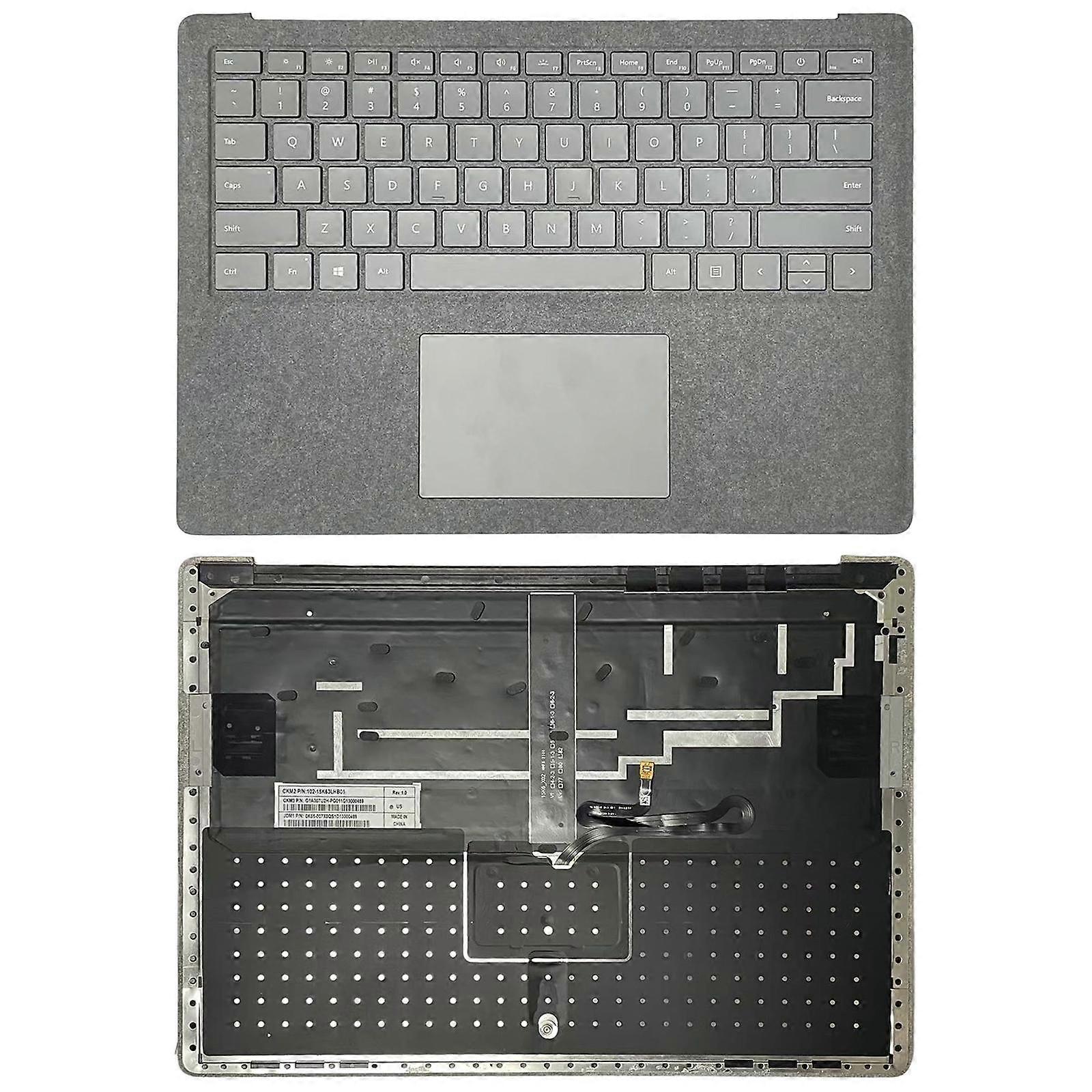 For Microsoft Surface Laptop 1/2 1769/1782 US Keyboard with C Shell / Touchpad (Grey)