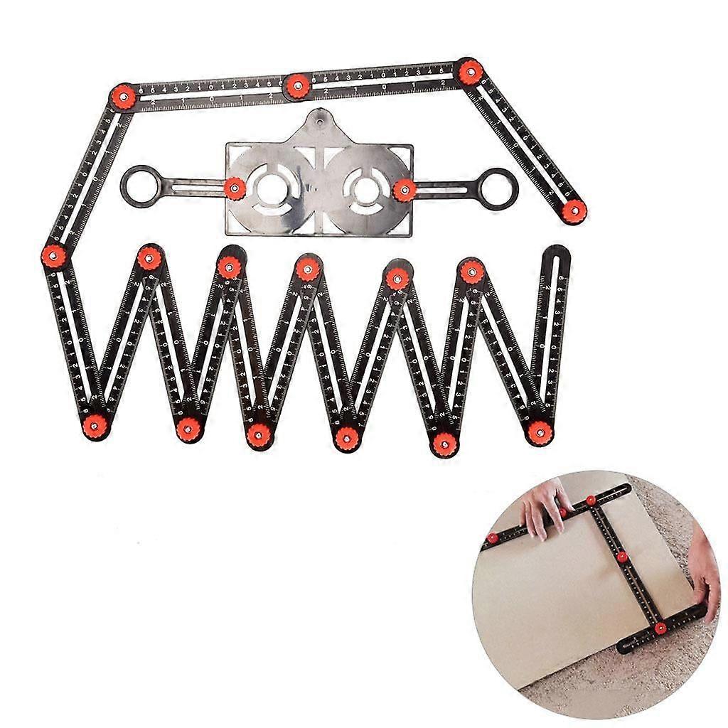 Adjustable Multi Angle Measuring Ruler Drill Tile Tools Template Tool Folding