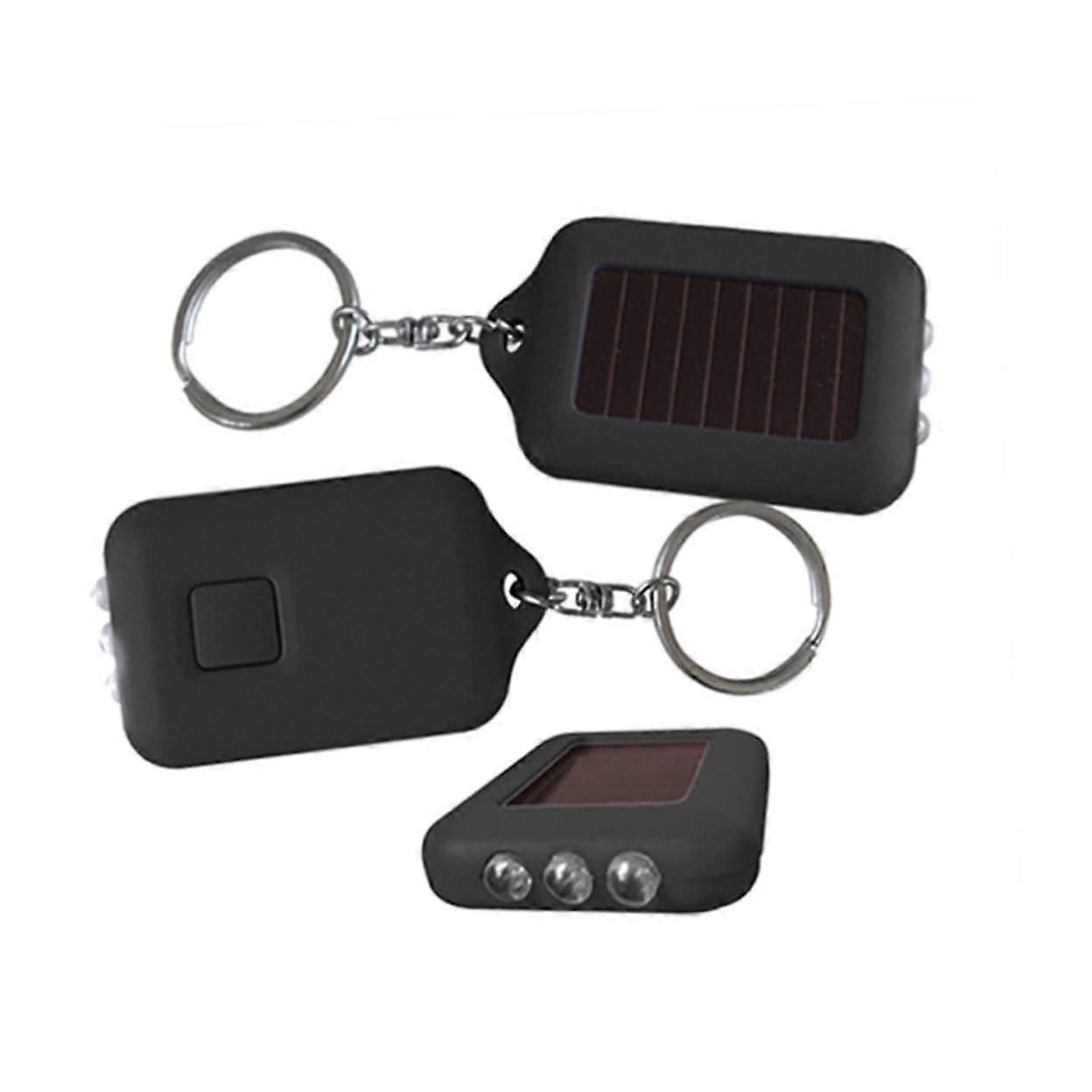 Mini LED Flashlight Keychain Solar Powered Torch for Outdoor Emergency and Camping Essentials