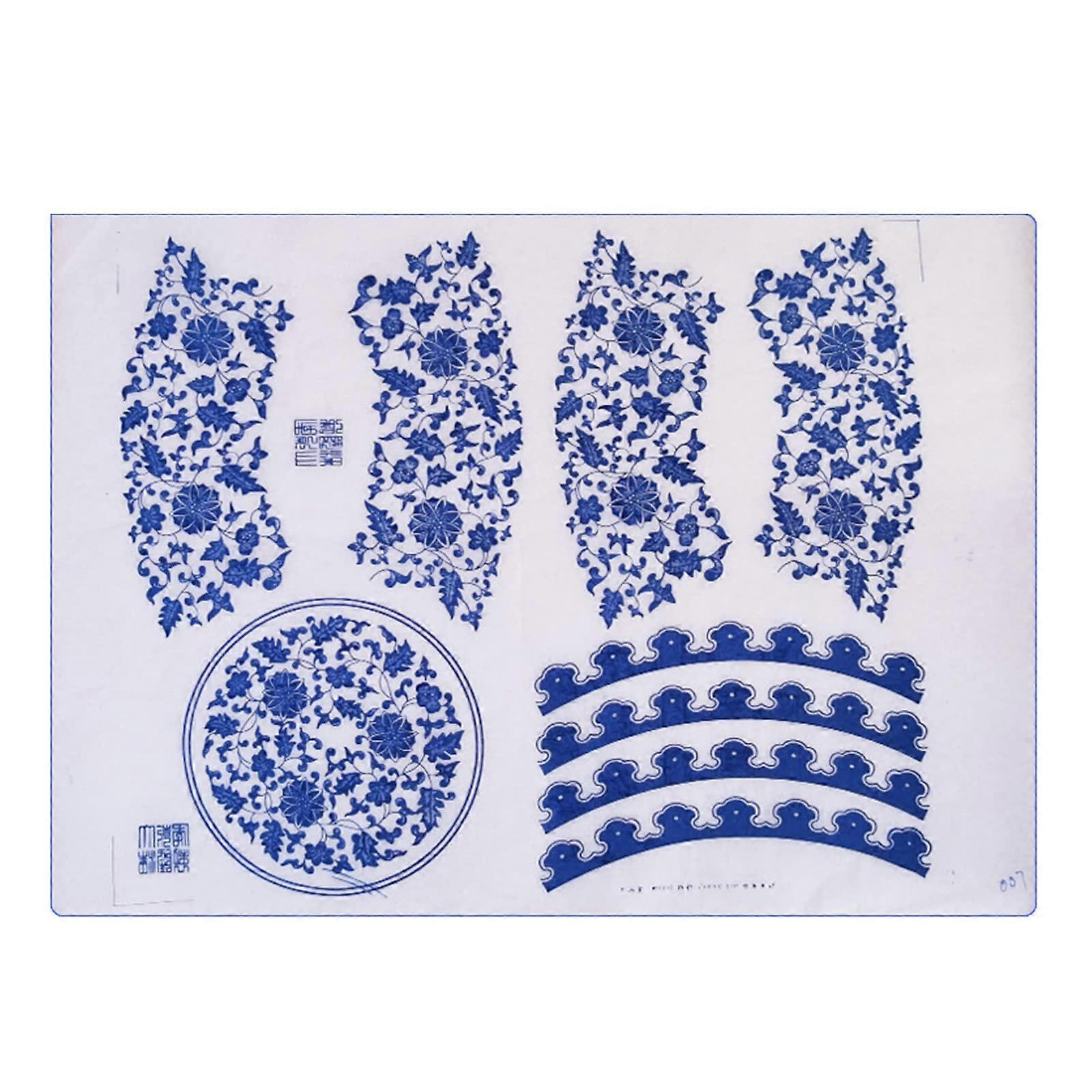 Pottery Transfer Paper Underglaze Ceramic Flower Decals for Crafts and Smooth Surface Application