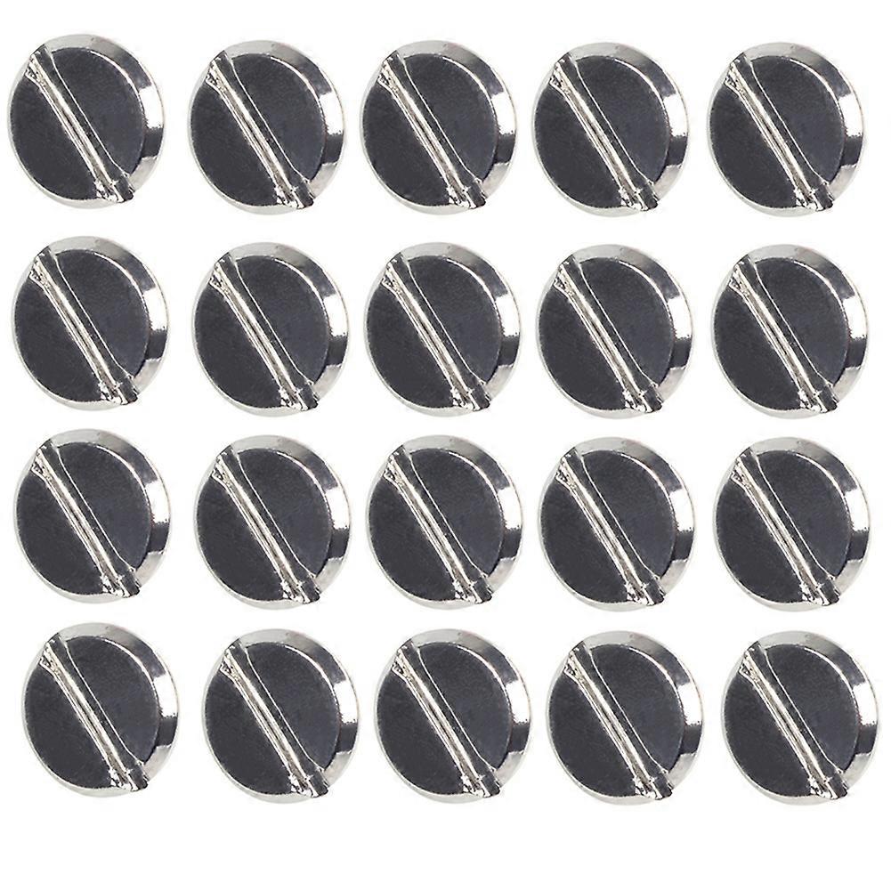 20 Sets Leather Belt 5 x 6 mm Silver Screw Binding