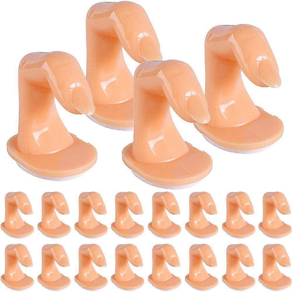 Practice Nail Tips Set with Fake Practice Fingers, Realistic Surface, SelfAdhesive Base, 20 Pcs
