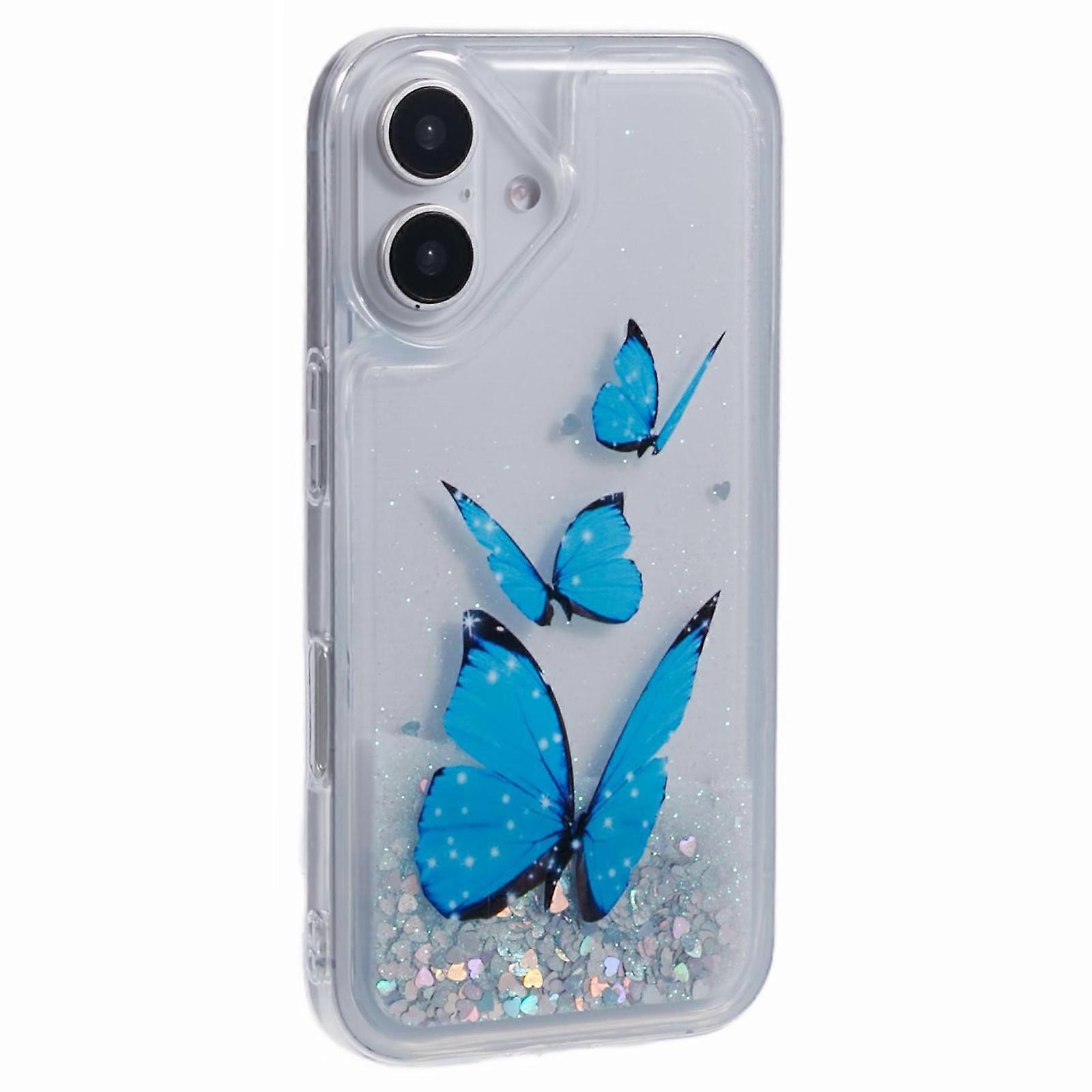 For iPhone 16 Case Floating Quicksand Pattern Soft TPU Back Cover