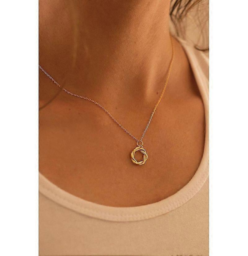 S925 Gold Circle Necklace