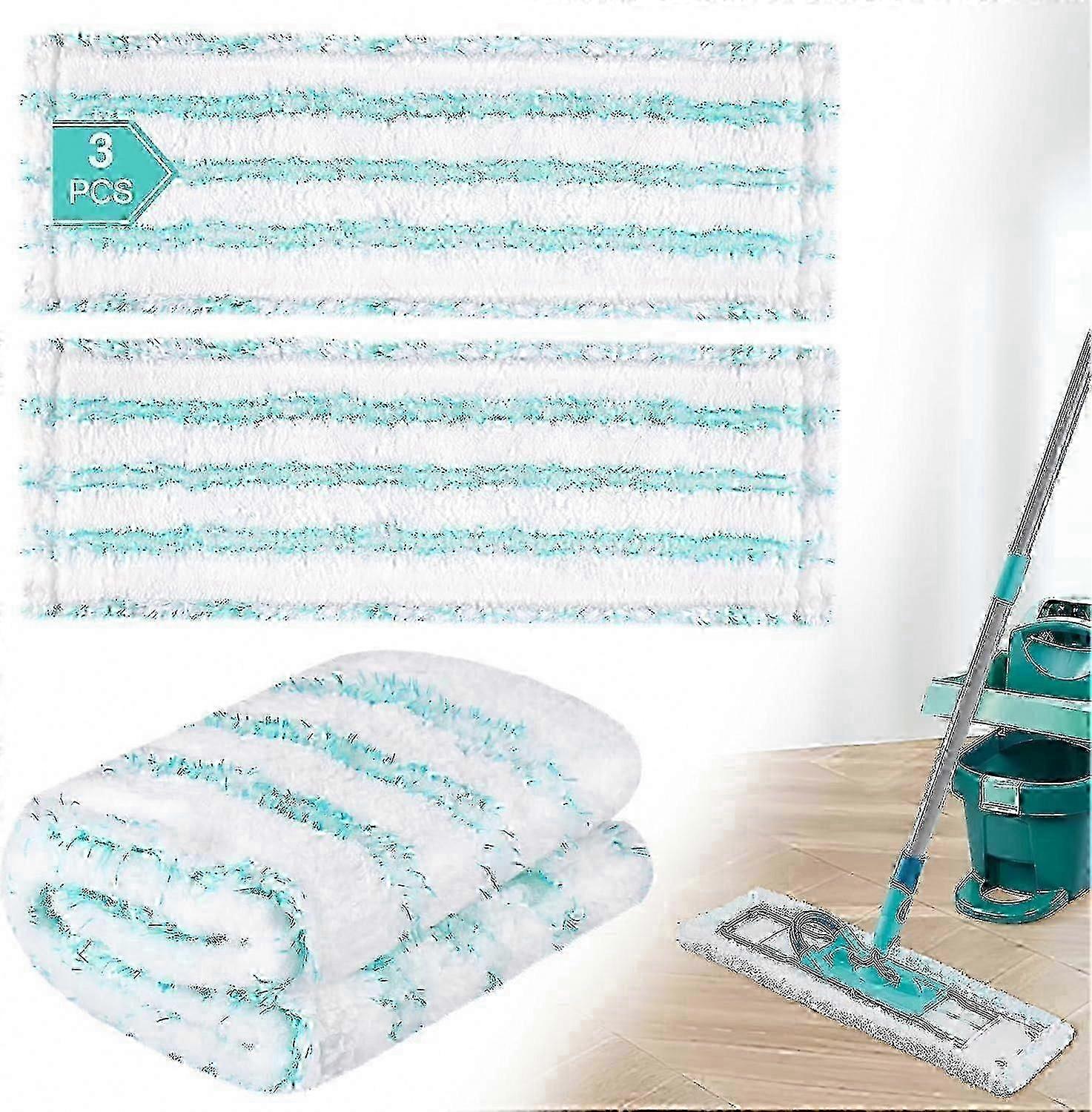 3-Pack Microfiber Mop Pads for XL Mops, Stain Removal, All Floor Types, Quick Cleaning Solution