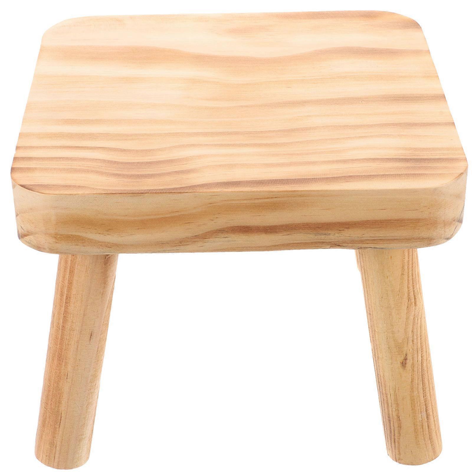 Wooden Step Stool Stable Small Wood Stool for Home Use