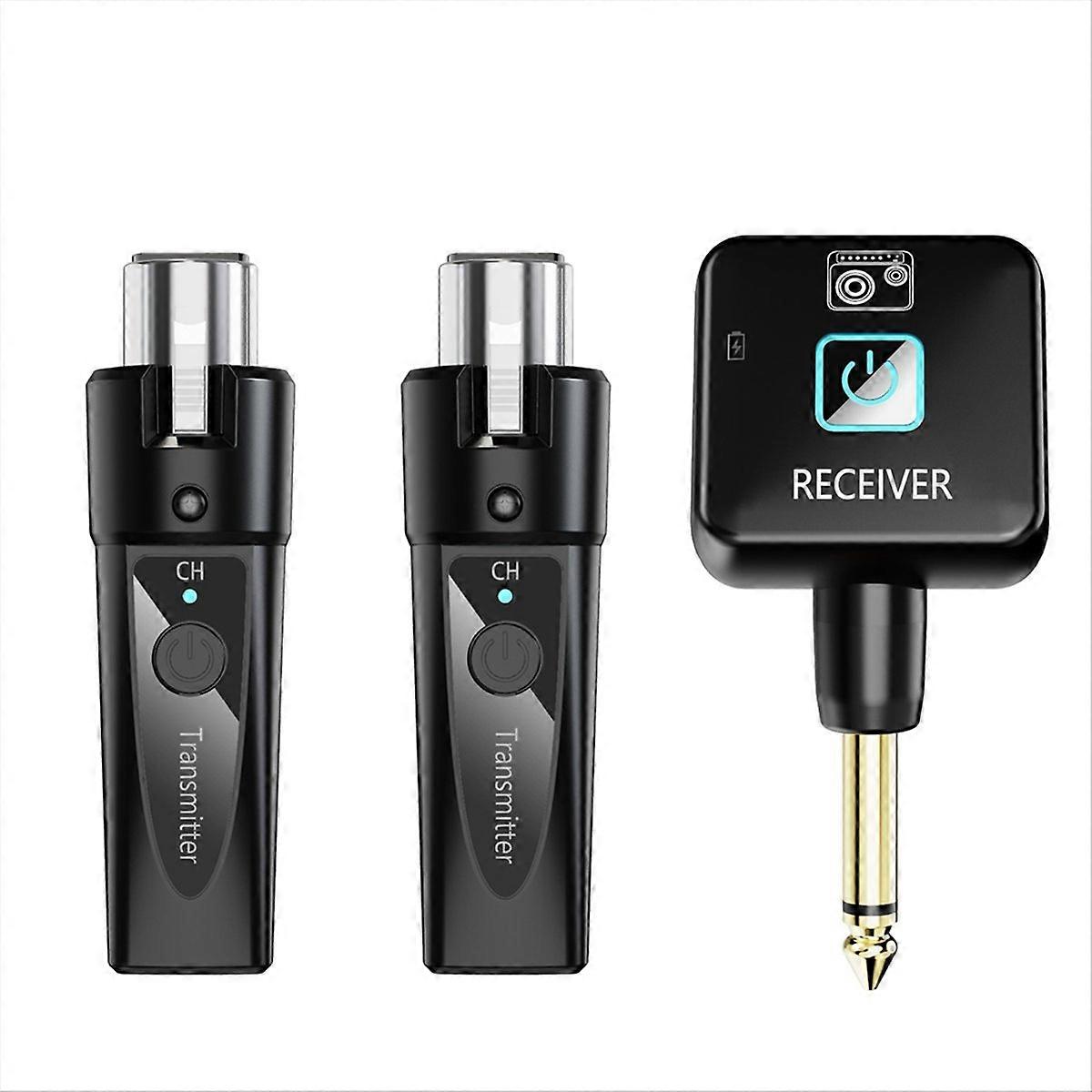 Rechargeable Wireless Mic Adapter for Audio Mixer 2 Transmitter